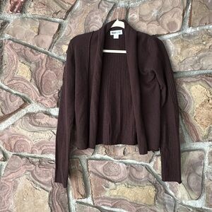 tsesay 100% Cashmere Womens Chocolate Brown Cardigan VNeck Sz Small Boho Preppy